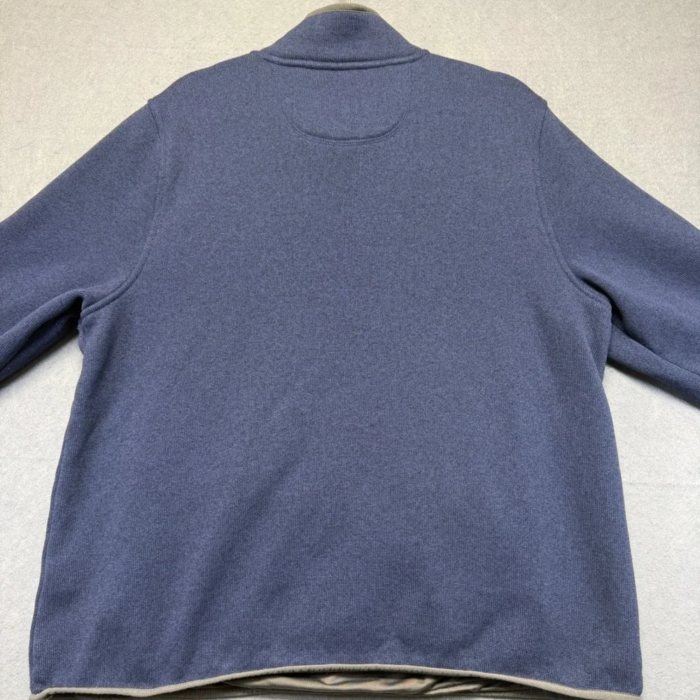 LL‎ Bean Mens XL Sweater Fleece Pullover Blue Snap Mock Neck 298050 Regular Fit